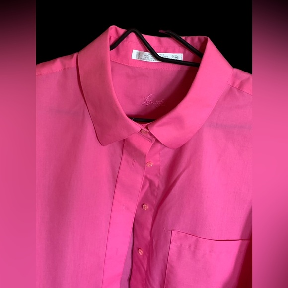 New FOXCROFT Wrinkle Free Pink Button Up Long Sleeve Blouse Woman’s Plus Size 16 - Picture 4 of 10